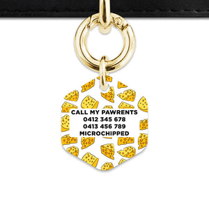 Bailey And Bone Pet ID Tag Cheese Pattern Pet Tag