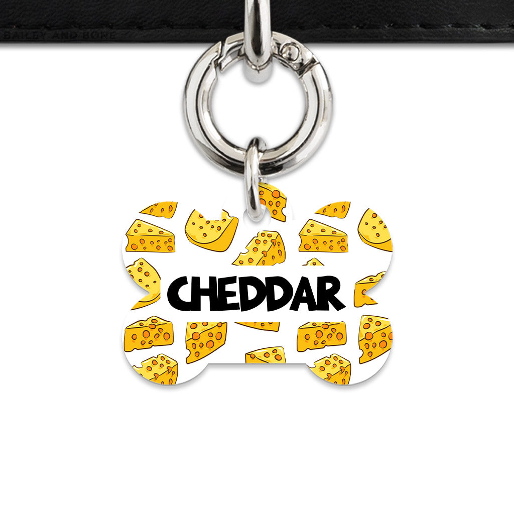 Bailey And Bone Pet ID Tag Cheese Pattern Pet Tag