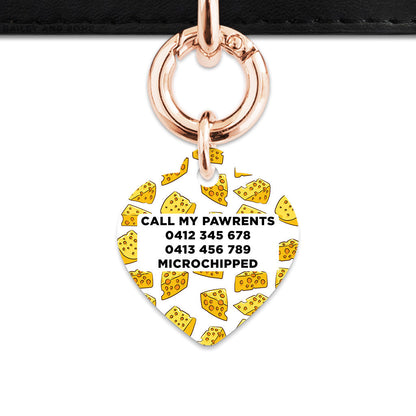 Bailey And Bone Pet ID Tag Cheese Pattern Pet Tag