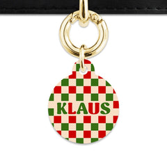 Christmas Checkers Pet ID Tag