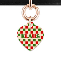Bailey And Bone Pet ID Tag Christmas Checkers Pet Tag