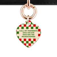 Bailey And Bone Pet ID Tag Christmas Checkers Pet Tag