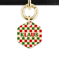 Bailey And Bone Pet ID Tag Christmas Checkers Pet Tag