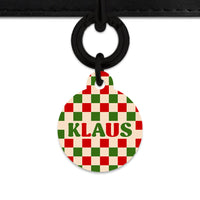 Bailey And Bone Pet ID Tag Christmas Checkers Pet Tag