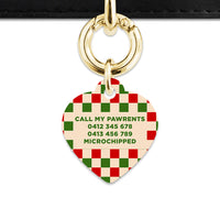 Bailey And Bone Pet ID Tag Christmas Checkers Pet Tag