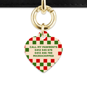 Bailey And Bone Pet ID Tag Christmas Checkers Pet Tag