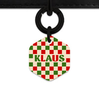 Bailey And Bone Pet ID Tag Christmas Checkers Pet Tag
