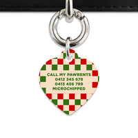 Bailey And Bone Pet ID Tag Christmas Checkers Pet Tag
