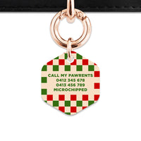 Bailey And Bone Pet ID Tag Christmas Checkers Pet Tag