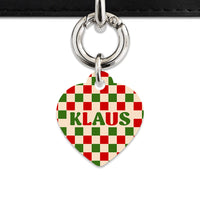 Bailey And Bone Pet ID Tag Christmas Checkers Pet Tag