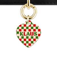 Bailey And Bone Pet ID Tag Christmas Checkers Pet Tag