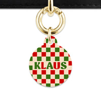 Bailey And Bone Pet ID Tag Christmas Checkers Pet Tag
