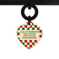 Bailey And Bone Pet ID Tag Christmas Checkers Pet Tag