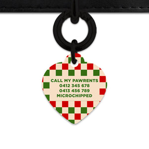 Bailey And Bone Pet ID Tag Christmas Checkers Pet Tag