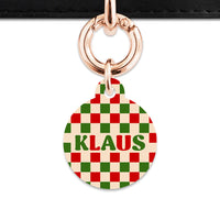 Bailey And Bone Pet ID Tag Christmas Checkers Pet Tag