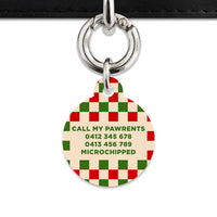 Bailey And Bone Pet ID Tag Christmas Checkers Pet Tag