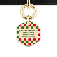 Bailey And Bone Pet ID Tag Christmas Checkers Pet Tag
