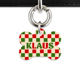 Bailey And Bone Pet ID Tag Christmas Checkers Pet Tag