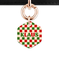 Bailey And Bone Pet ID Tag Christmas Checkers Pet Tag