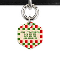 Bailey And Bone Pet ID Tag Christmas Checkers Pet Tag