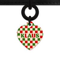 Bailey And Bone Pet ID Tag Christmas Checkers Pet Tag