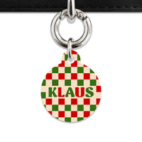 Bailey And Bone Pet ID Tag Christmas Checkers Pet Tag