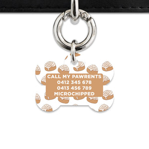 Bailey And Bone Pet ID Tag Cinnamon Bun Pet Tag