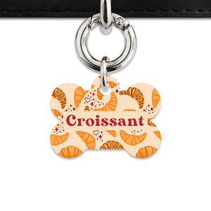 Bailey And Bone Pet ID Tag Croissant Pattern Pet Tag