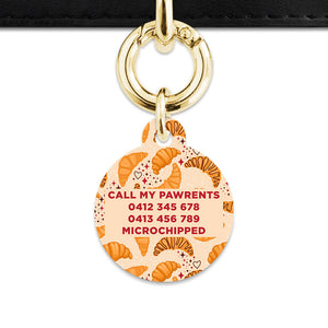 Bailey And Bone Pet ID Tag Croissant Pattern Pet Tag
