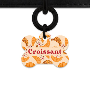 Bailey And Bone Pet ID Tag Croissant Pattern Pet Tag