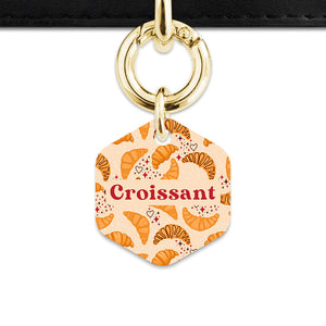 Bailey And Bone Pet ID Tag Croissant Pattern Pet Tag