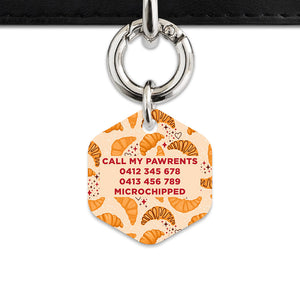 Bailey And Bone Pet ID Tag Croissant Pattern Pet Tag