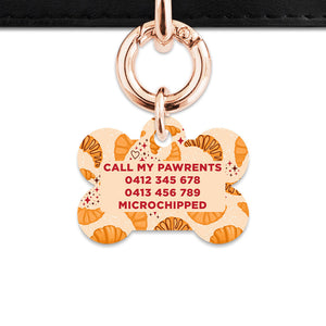 Bailey And Bone Pet ID Tag Croissant Pattern Pet Tag