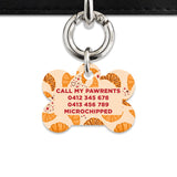Bailey And Bone Pet ID Tag Croissant Pattern Pet Tag