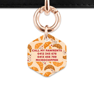 Bailey And Bone Pet ID Tag Croissant Pattern Pet Tag