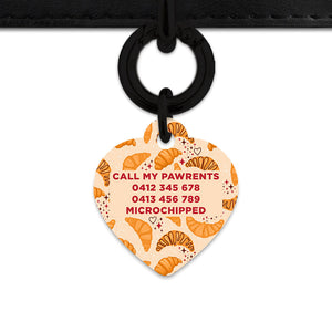 Bailey And Bone Pet ID Tag Croissant Pattern Pet Tag