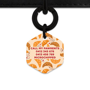 Bailey And Bone Pet ID Tag Croissant Pattern Pet Tag