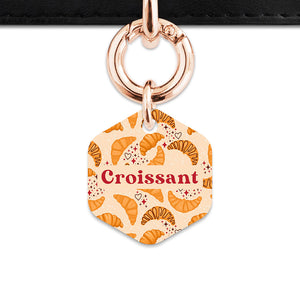 Bailey And Bone Pet ID Tag Croissant Pattern Pet Tag