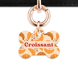 Bailey And Bone Pet ID Tag Croissant Pattern Pet Tag