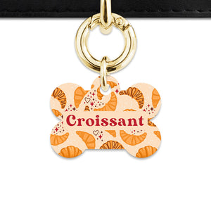 Bailey And Bone Pet ID Tag Croissant Pattern Pet Tag