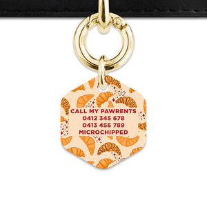 Bailey And Bone Pet ID Tag Croissant Pattern Pet Tag