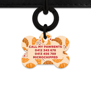 Bailey And Bone Pet ID Tag Croissant Pattern Pet Tag