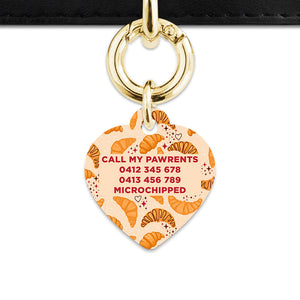 Bailey And Bone Pet ID Tag Croissant Pattern Pet Tag
