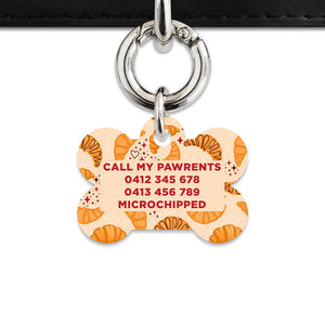 Bailey And Bone Pet ID Tag Croissant Pattern Pet Tag
