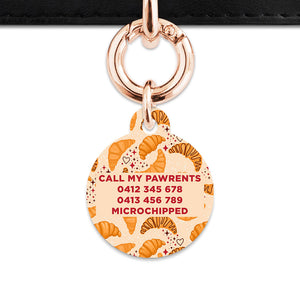 Bailey And Bone Pet ID Tag Croissant Pattern Pet Tag