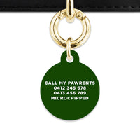 Bailey And Bone Pet ID Tag Dark Green Hello My Name Is Pet Tag