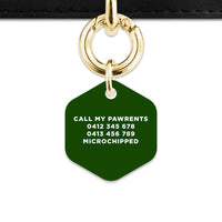 Bailey And Bone Pet ID Tag Dark Green Hello My Name Is Pet Tag