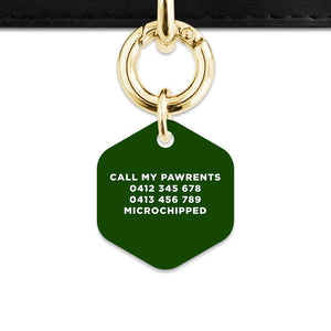 Bailey And Bone Pet ID Tag Dark Green Hello My Name Is Pet Tag