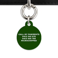 Bailey And Bone Pet ID Tag Dark Green Hello My Name Is Pet Tag