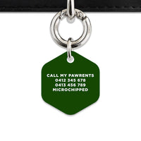 Bailey And Bone Pet ID Tag Dark Green Hello My Name Is Pet Tag